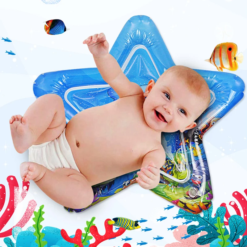 Inflatable Water Play Mat Children Cartoon Patted Pad Baby Water Training Cushion Summer Fun Baby Crawling Star Shape Toys Pad