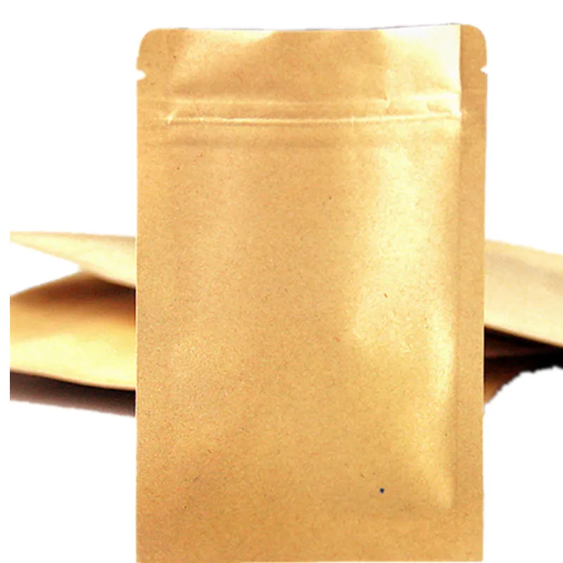 Download 10Pcs Kraft Paper Sachet Food Grade Seal Aluminium Foil Bags Zipper Food Storage Bag-in Gift ...