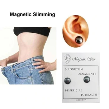

Acupoint Massage Black Magnet Lose Weight Stud Earrings for Woman and Man Slimming Black Magnetic Earrings For Female And Male
