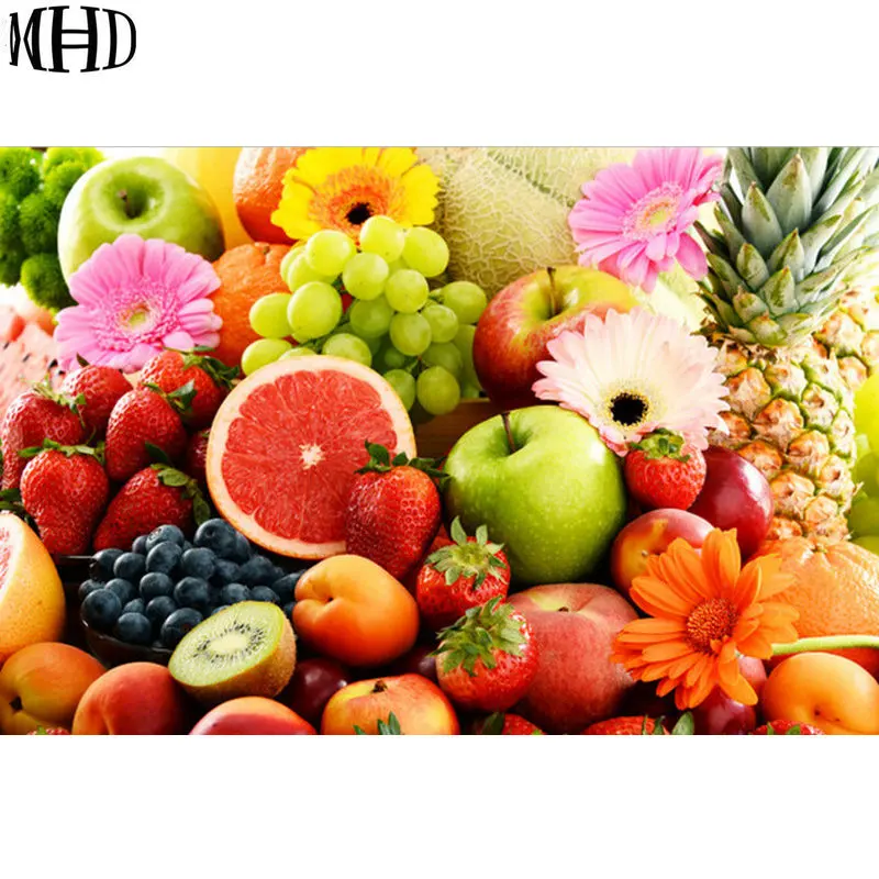 MHD новый 5D diy Алмазная вышивка многофруктовый набор яблока клубники полный круг