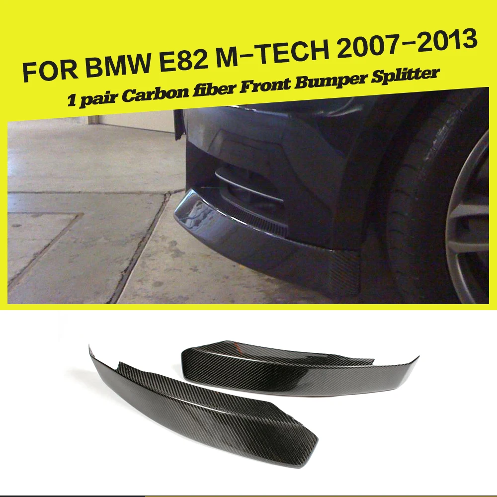 

Carbon Fiber Front Bumper Lip Splitters Aprons Winglets Cupwings For BMW 128i E82 M Sport Bumper 2008 - 2011