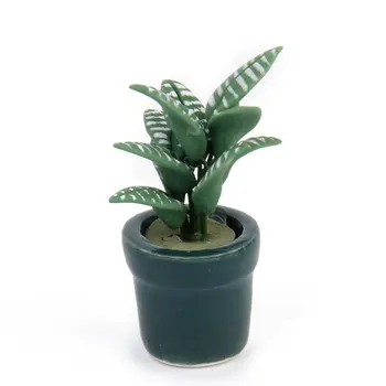 

AINY-1/12 green bowl plant Dollhouse miniature garden accessory