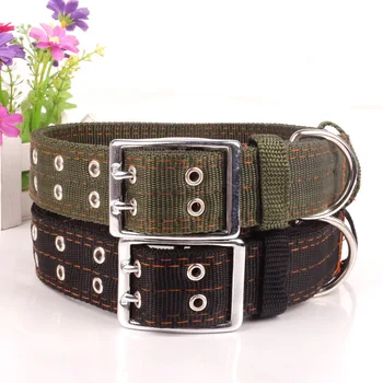 

New 4 layer thicken nylon Pet Collar Medium and Large dog collar Double breasted big dog leash lead Super strong Traction rope