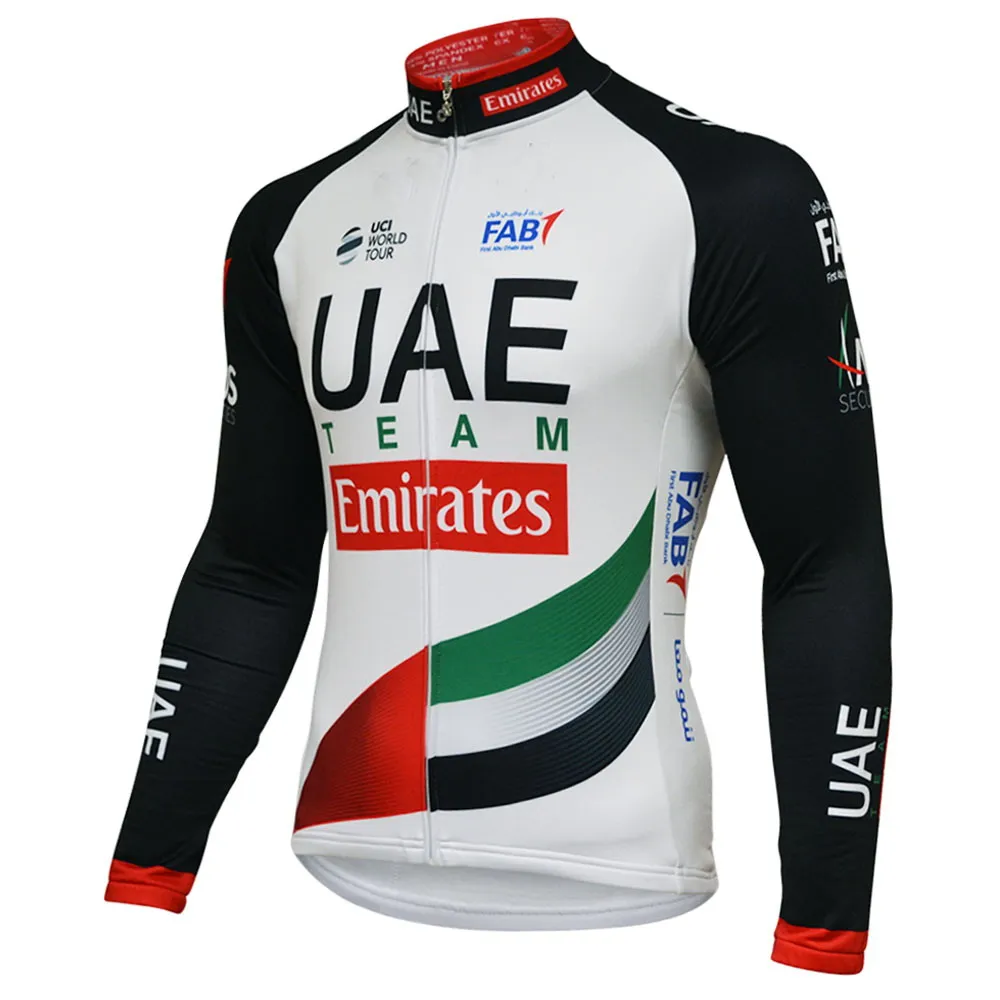 Winter Fleece Thermal Long Cycling Jerseys 2018 UAE TEAM Emirates Mtb