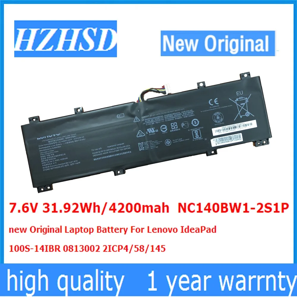 Pаспродажа 7,6 V 31.92Wh 4200 мА ч, NC140BW1 2S1P новый оригинальный ноутбук аккумулятор для Lenovo IdeaPad 100S 14IBR 0813002 2ICP4 58 145