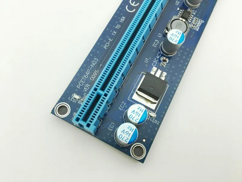 Riser VER009S LED Golden USB 3.0 PCI E PCIE Express 1x до 16x карта SATA 6Pin для майнинга биткоинов|pcie usb card|pcie