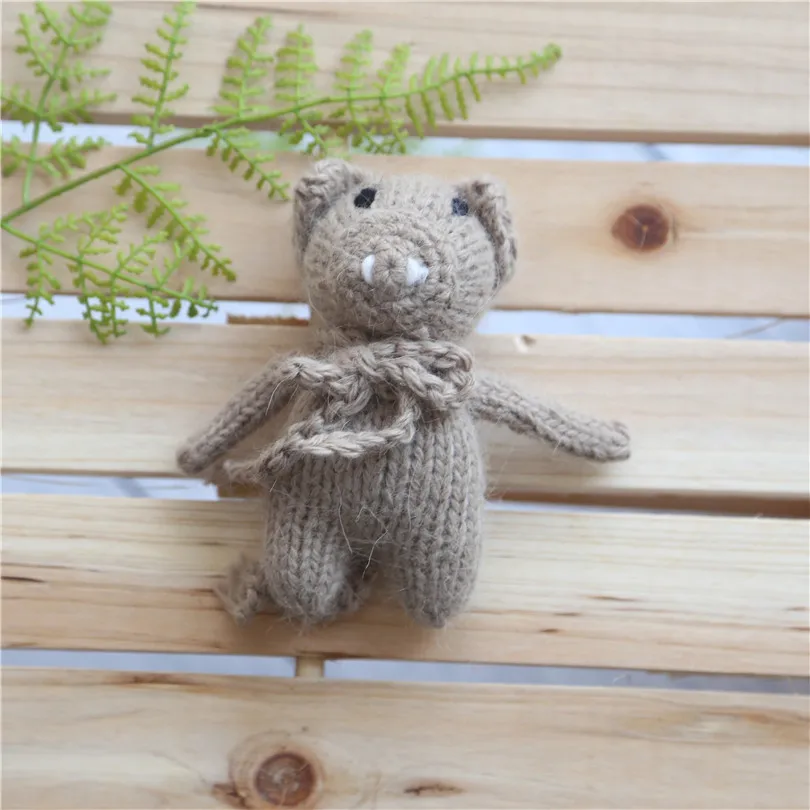 Вязаный плюшевый мишка игрушка новорожденный реквизит для фотосессии амигуруми кролик игрушка миниатюрная кукла Рождественский Декор плюшевый кролик позирующий медведь