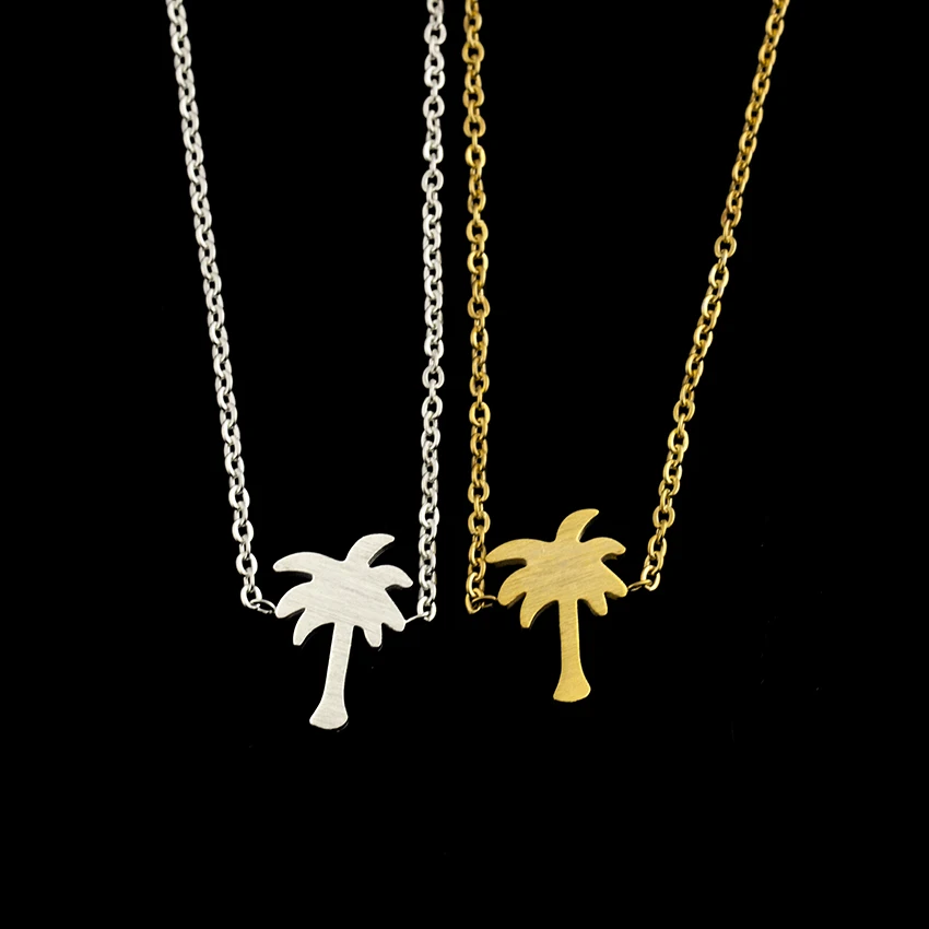 Золотой цвет Шарм пальмовый браслет с деревом для женщин мужчин Гавайский пляж ювелирные изделия из нержавеющей стали кокосовый браслет дружбы Femme подарки