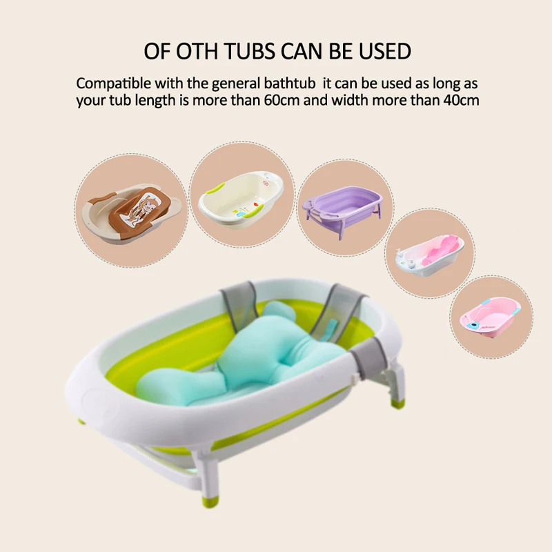 Almofada de Banho de Bebê Assento de Banho Recém-nascido dos Desenhos Chuveiro de Bebê Almofada de Banheira Esteira de Segurança Portátil Animados Antiderrapante Dobrável 7 Banheiras de bebê