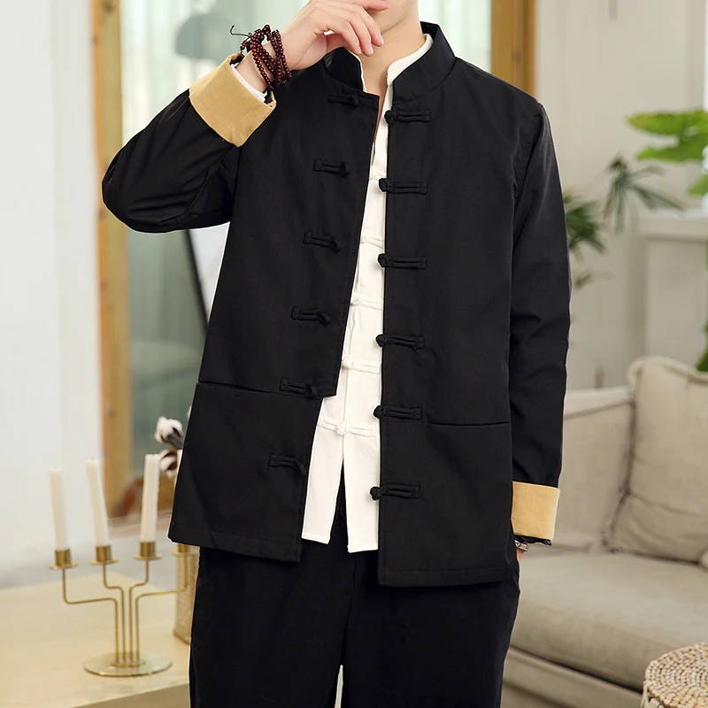 Traditional Chinese Men's jacket Embroidery with Dragon or with cranes streetwear Veste homme Traditional Chinese Men's jacket Embroidery with Dragon or with cranes streetwear Veste homme