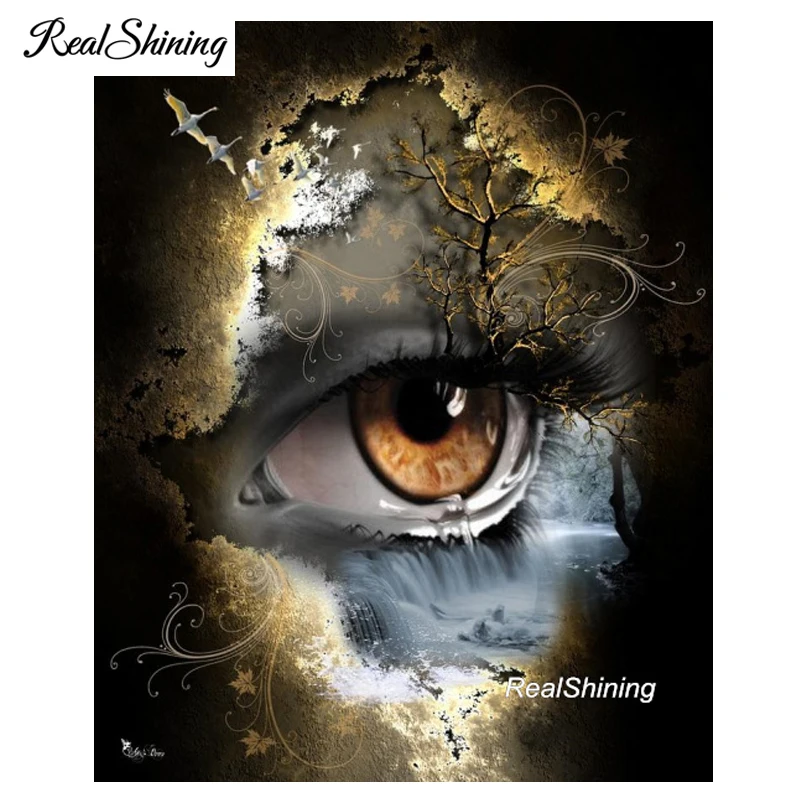 

REALSHINING Abstract nature eye diy 5d diamond painting square volledig rhinestone diamond embroidery mosaic cross stitch FS2886