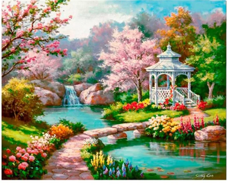 

2019 new Diamond Painting Scenic Full Square/round Diamond Embroidery Rhinestone Cross Stitch Mosaic Needlework Landscape Home