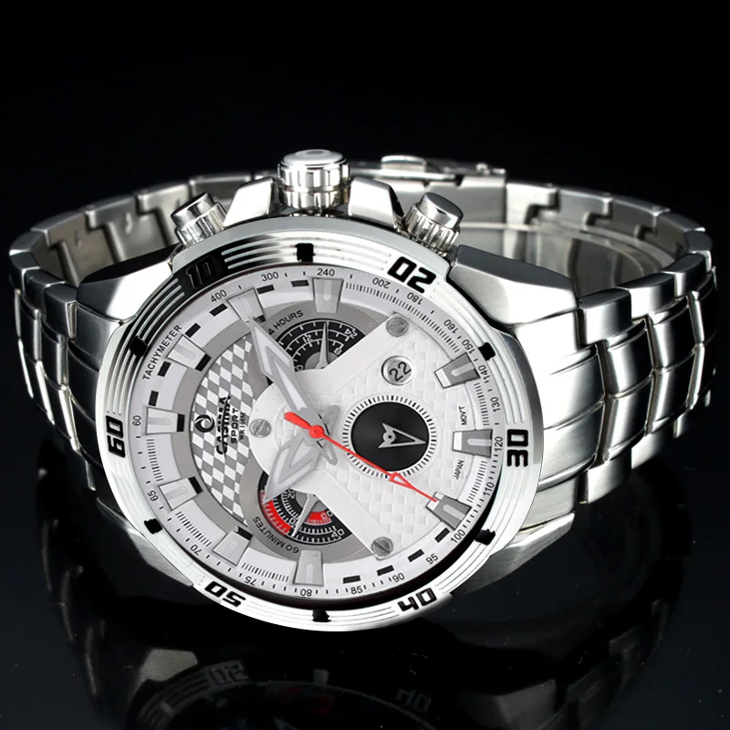 CASIMA умные мужские часы, креативные Роскошные Кварцевые аналоговые часы, мужские военные спортивные водонепроницаемые часы, белые для бизнеса 8201