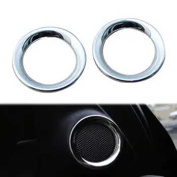 

BBQ@FUKA 2x Chrome ABS Finished Car Door Stereo Speaker Audio Sound Frame Ring Cover Trim Fit for Jeep Grand Cherokee 2011-2015