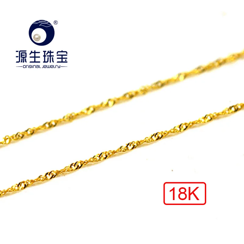 YS 18K цепочка из желтого золота 0 8 г 45 см ожерелье с цепочкой хорошее украшение для женщин|Ожерелья| |