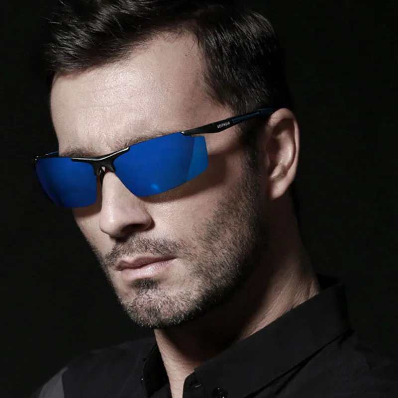 Алюминий Магний Солнцезащитные очки поляризованные S для мужчин, с зеркальным покрытием вождения солнцезащитные очки оптика аксессуары