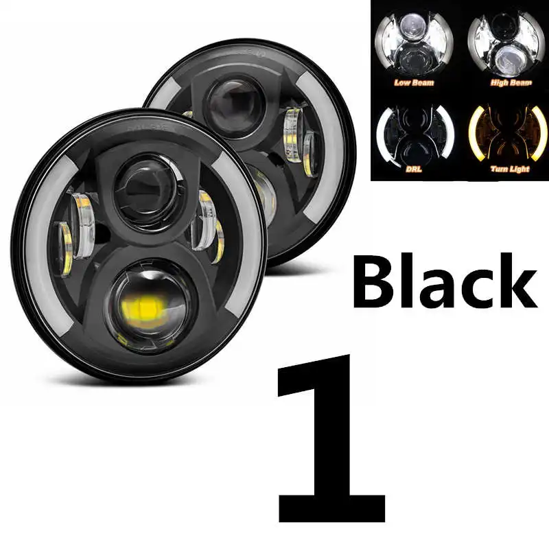 7 Inch Round Daymaker Projector H4 LED Headlight For Jeep Wrangler JK TJ LJ.For Lada 4x4 urban Niva 7 inch headlight_