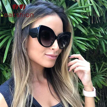 

oakshion Fashion Ladies Cat Eye Big Frame Luxury Brand Sunglasses Shades For Women Sun Glasses Girls Glass gafas de sol hombre