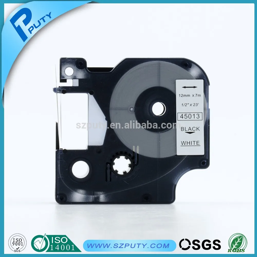 45013 12mm black on white dymo d1 label tapedymo tape 12mmdymo 45013