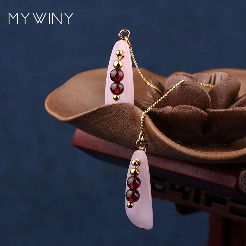 Новинка 3 вида цветов модные ювелирные изделия MYWINY длинные медные цепочки серьги