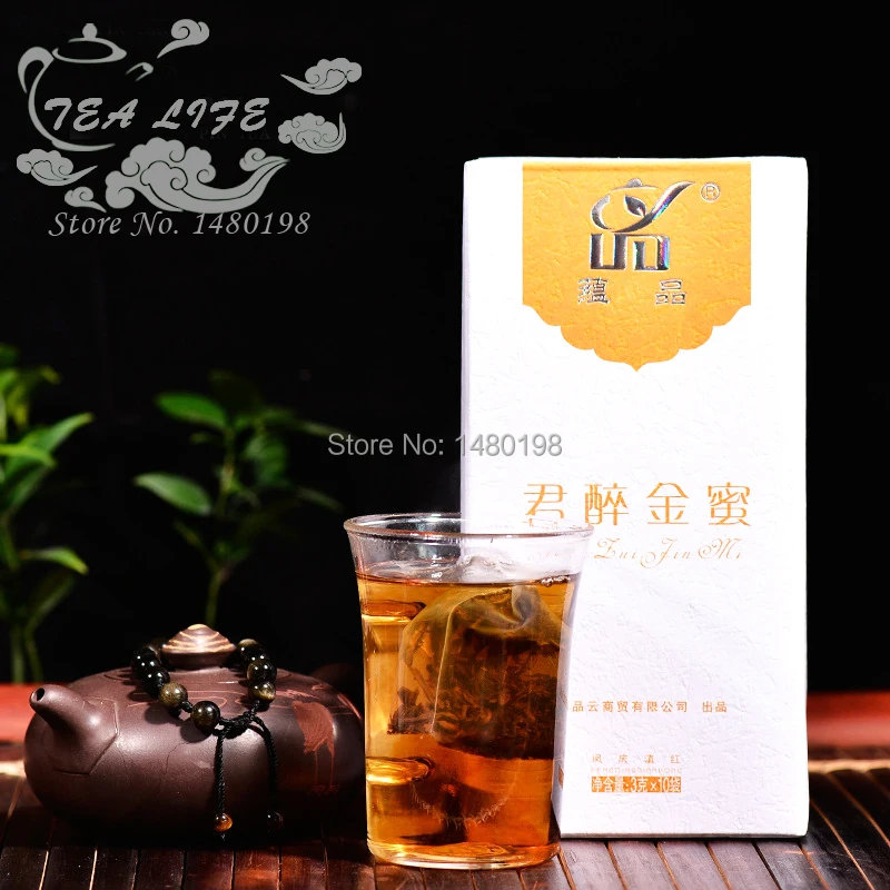 

China Red Tea Dian Hong Golden Bud in Independent Tea Bag, 3g*10pcs Organic Black Tea in Tea Bag from Yunnan Reduce Weight