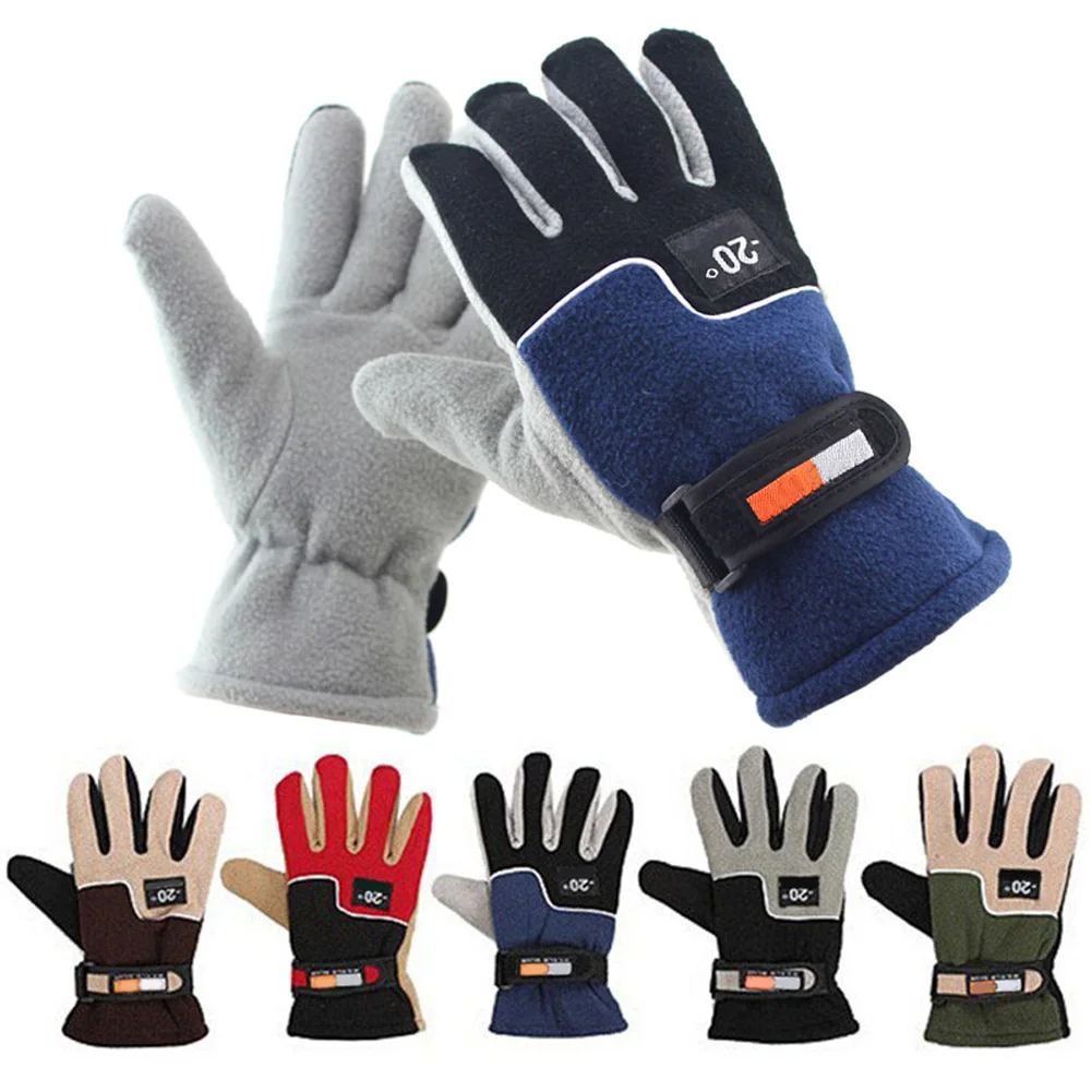 Motorcycle font b Gloves b font Unisex Winter Fingers Separated Polar Fleece Thermal Motorcycle font b