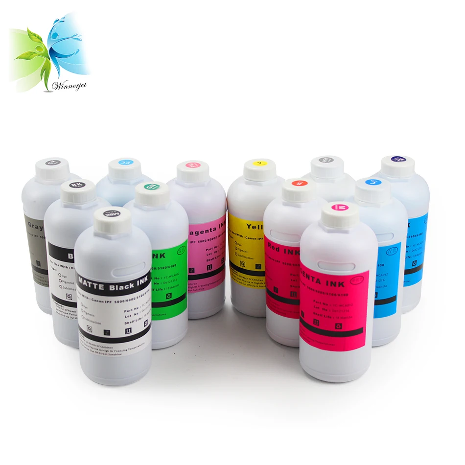 Winnerjet 1000 мл X 12 видов цветов цветные чернила для принтера Canon iPF5100 iPF6100 МГЛ 5100 iPF 6100 струйные чернила для канона PFI-101 103