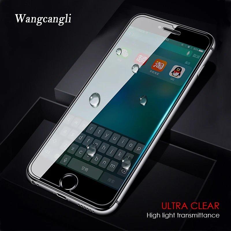 

wangcangli protective glass on the for iphone 7 glass screen protector tempered glass for iphone 7 plus X 8 6 6S 5s 5 se XS XR