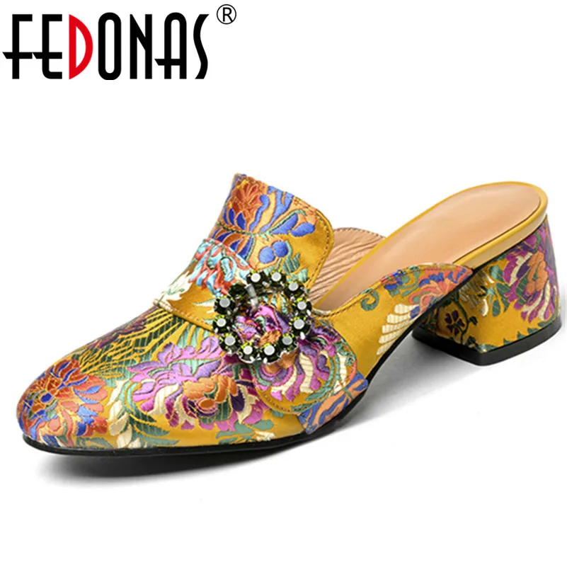 

FEDONAS 2020 Elegant Retro Sandals Womens Chunky Square Heel Gladiator Rome Spring Summer Sandals Shoes Woman Comfort Slippers