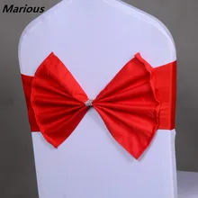 Эластичный Бант для спинки стула ромбовидный стул пояс лента бабочка для свадебного банкета, вечеринки украшение события 100 шт./партия