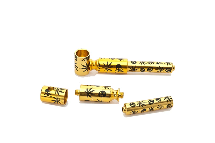 NEW Battery Style Pipe Mini Smoking Metal Pipe Removable Portable Creative Pipe 