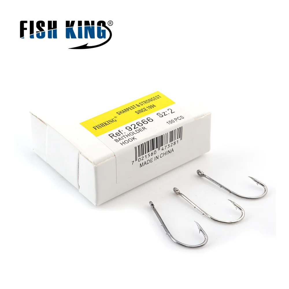 FISH KING рыболовный крючок 100 шт./лот 2 вида цветов с бородкой длинным хвостовиком 1 # 10