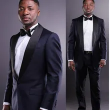 Сделано для измерения жениха Свадебные/деловые костюмы для мужчин, Индивидуальные Черные смокинги для мужчин, Свадебный костюм для жениха(куртка+ брюки+ галстук