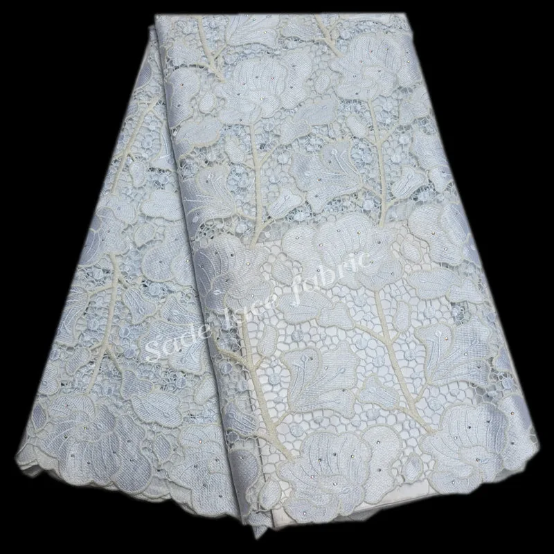 White Nigerian Lace Fabrics High Quality African Guipure Lace Fabric