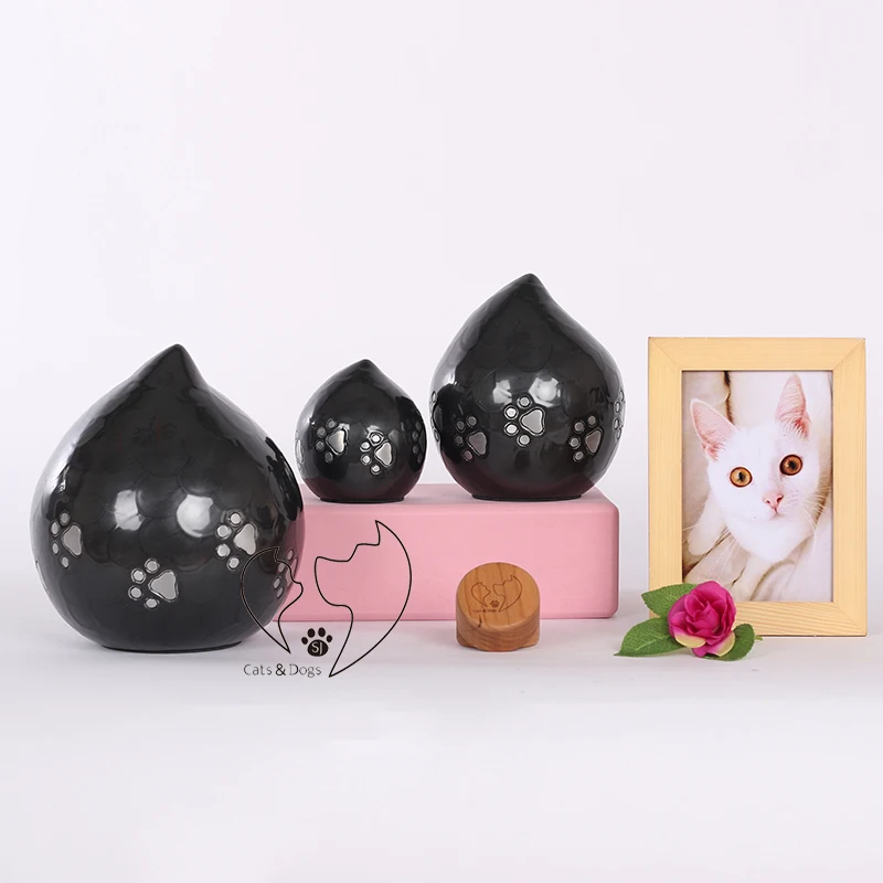 

aluminium alloy Paw Heart Cremation Urn Dog Pet Cinerary Funeral Casket Pet Memorials Useful