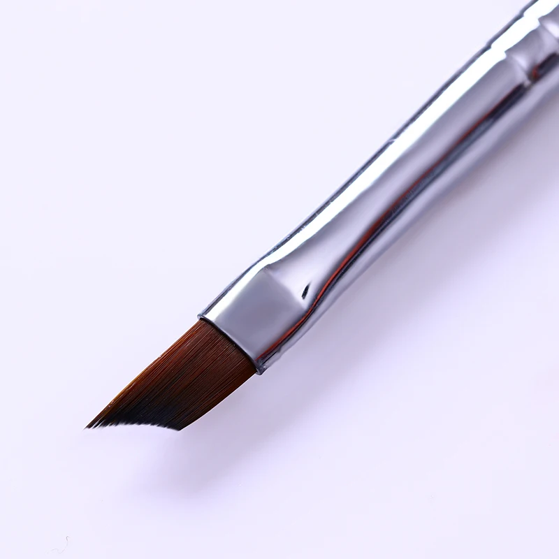 1 ПК Акрил французский маникюр щетка Серебряная ручка в форме полумесяца Маникюр для рисования кисточка для дизайна ногтей инструмент