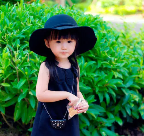 Sweet Girls Kids Bowknot Hat Bowler Sun Caps Bonnet Toddler Photography Props Beach Hats for Age 2-8Y