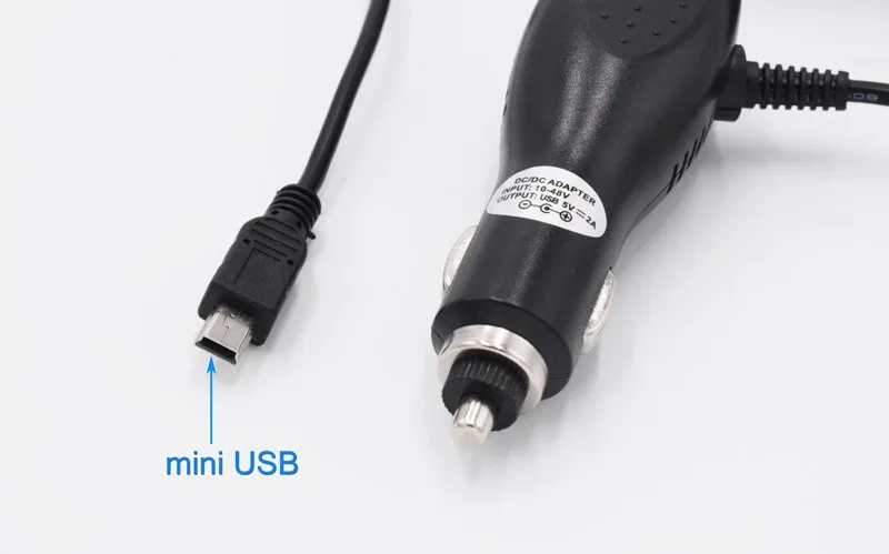 Xcgaoon 10 шт. Mini USB Автомобильное Зарядное устройство для Видеорегистраторы для автомобилей Камера/GPS, ВХОД DC 12 В-24 В выводе 5 В 2A с коммутатором кабель Длина 1.2 м