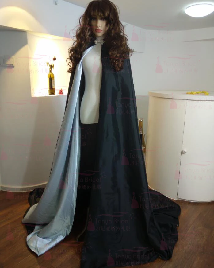 Blue Long Wedding Wrap with hats Bridal Winter Bolero women Coat for Evening Wear Elegant Wedding Accessories Z912