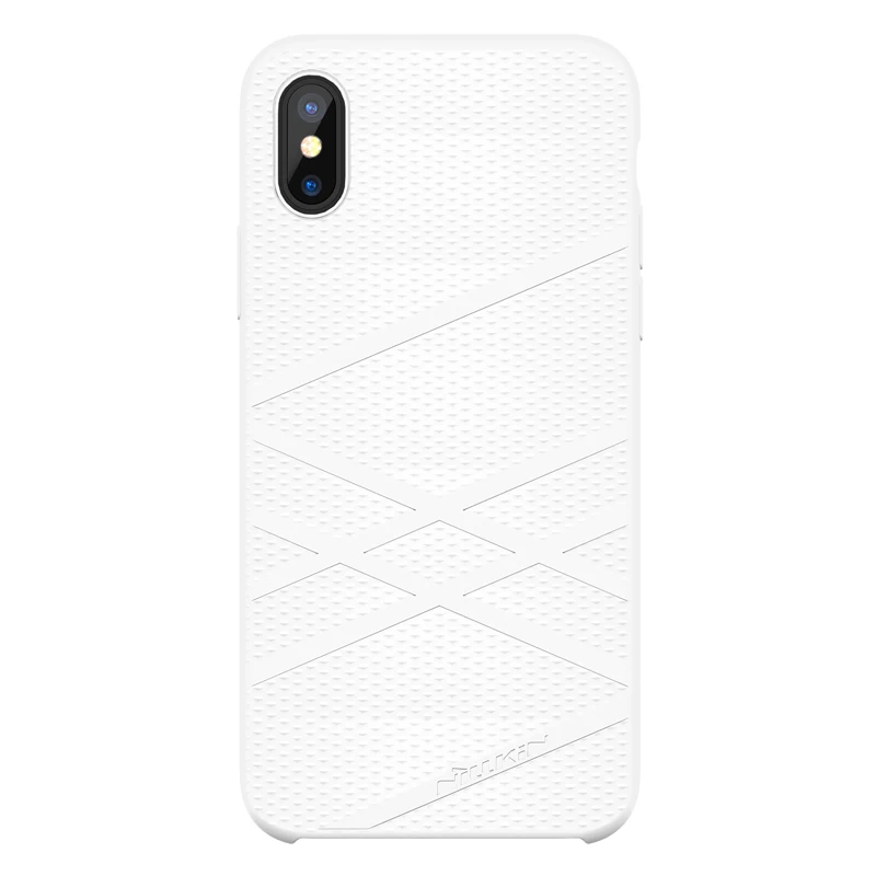 white Nillkin жидкий силиконовый PC мягкий гибкий чехол Чехол для Iphone X чехол с микро-волоконной внутренней крышкой для iPhone X оболочка хорошее касание - Цвет: white