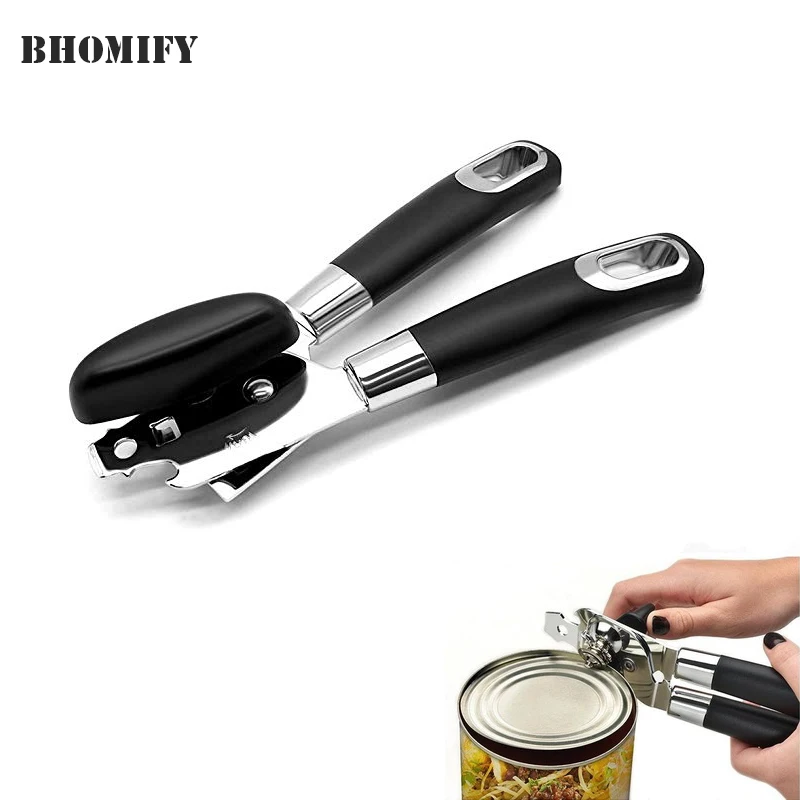 

3 In 1 Professional Stainless Steel Can Opener Manual Bottle Opener Side Cut Ergonomic Griper Wine Beer Lid Opener Kitchen Tools