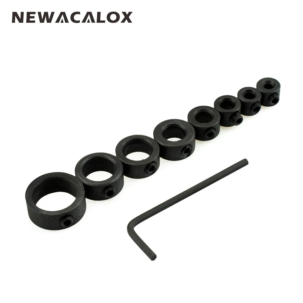 

Home Convenient Woodworking Drill Bit 8Pcs Depth Stop Collars Ring Positioner Drill Locator Wood Carving Tools Accessories
