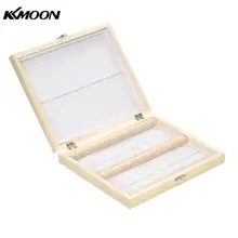 KKmoon коробка для хранения слайдов-места Деревянные 100 с пронумерованными слотами содержание лист для подготовленного микроскопа слайды