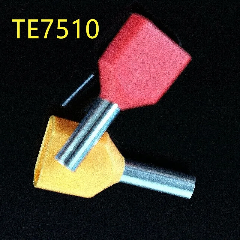 1000 шт. TE7510 двойной вход Терминаторы &quotпапа&quot для 2X0 75 мм 2X20 AWG Разъем двойных труб
