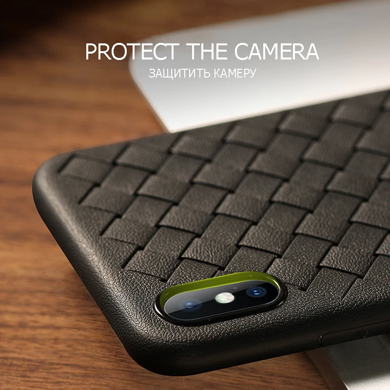 iONCT Luxury Weave breathable Soft Silicon case For iphone 6 case iphone 7 case Full cover For iphone 6s 8 plus X Phone Case