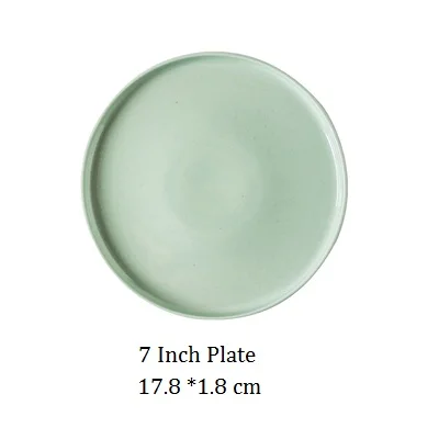 NIMITIME скандинавском стиле керамическая домашняя миска для риса, чашка для воды, плоская тарелка, простая Западная тарелка, обеденная тарелка, столовая посуда - Цвет: 7 Inch Plate