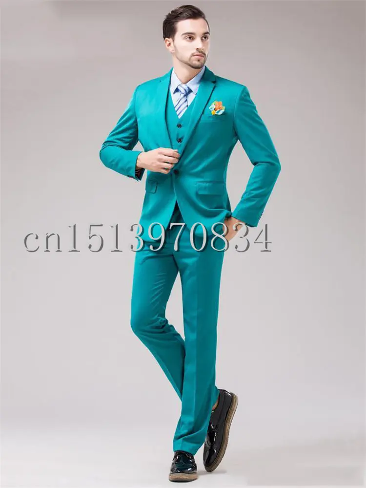 Nuovo Arrivo Smoking Dello Sposo Notch Risvolto uomo Vestito Turchese  Groomsman/Sposo Wedding/Cena/Migliori Abiti Uomo (Jacket + Pants +  Vest)|best men suits|men suitbest suit - AliExpress