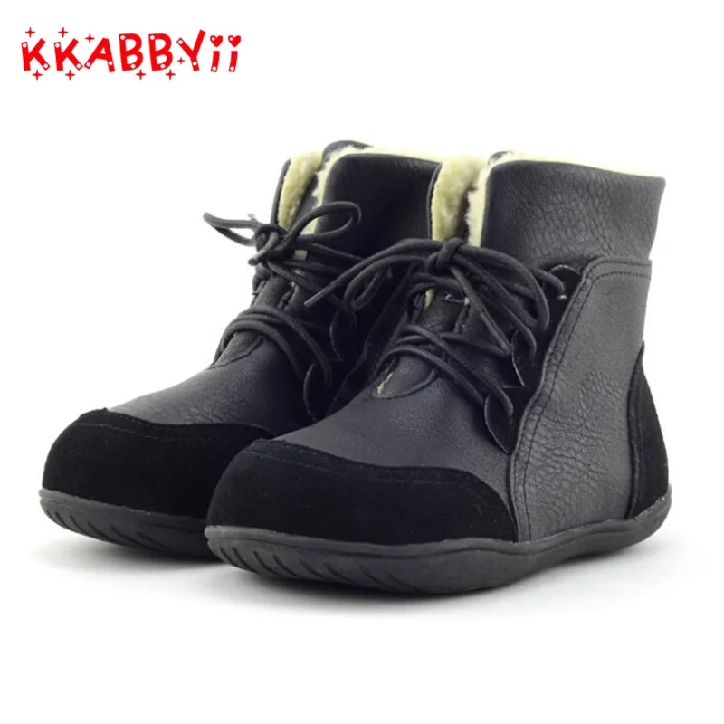 Brand Real Goat Fur Baby Boy Winter Snow Boots Kids Boys