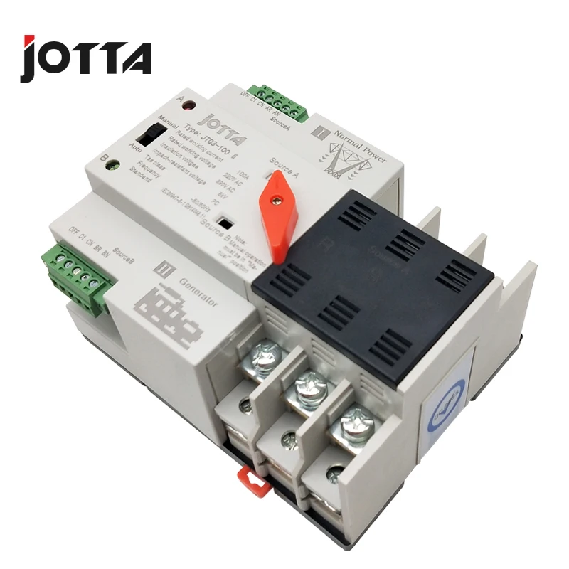 Jotta W2R 3P 110V/220V Мини ATS автоматический переключатель 100A электрические