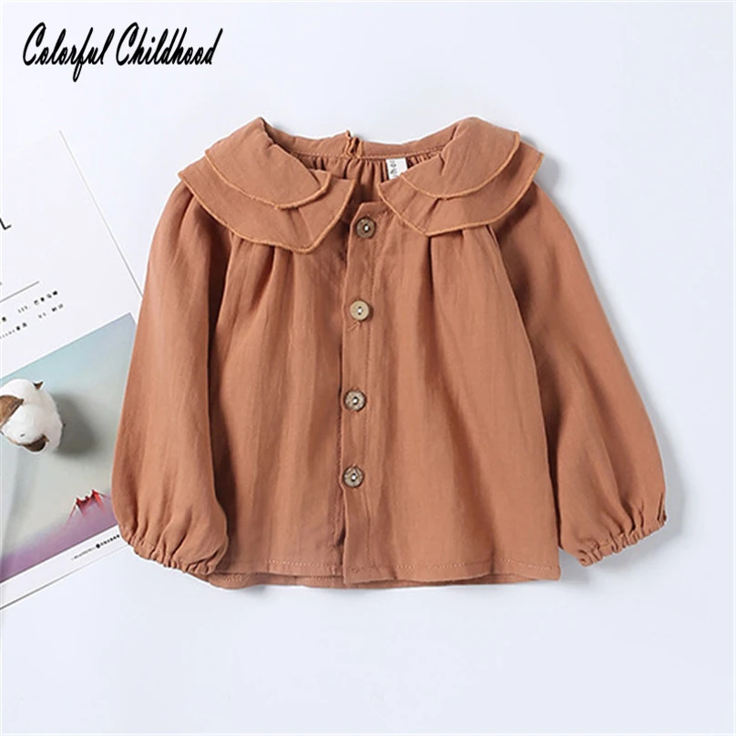 Princess Toddler Kids Girls Shirt Longsleeve Lotus Leaf Collar